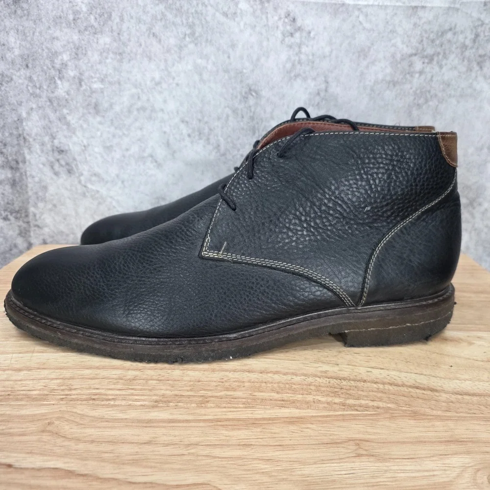 Johnston Murphy Copeland Chukka Boots Mens 12 M Black Sheepskin Leather 25-2021